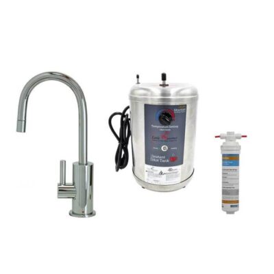 Mountain Plumbing Hot Water Faucet with Contemporary Round Body & Handle & Little Little Gourmet® Premium Hot Water Tank