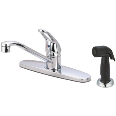 Olympia KITCHEN-8'' SINGLE METAL LOOP HDL SWIVL SPT W/SIDE SPRAY-CP