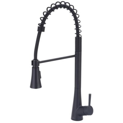 Olympia KITCHEN-1 OR 3 HOLE SINGLE LVR HDL SPRING SWIVEL SPT W/PULL-DOWN SPRAY HEAD 3/8'' FLEX-MB