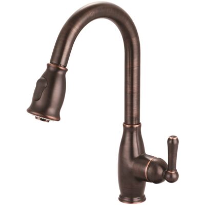 Olympia KITCHEN-1 OR 3 HOLE SINGLE LVR HDL GOOSENECK SPT W/PULL-DOWN SPRAY HEAD 3/8'' FLEX-MZ