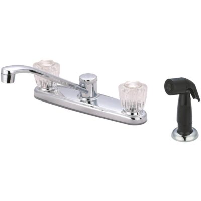 Olympia KITCHEN-8'' TWO ACRYLIC ROUND HDL SWIVL SPT W/SIDE SPRAY-CP