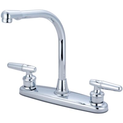 Olympia KITCHEN-8'' TWO LVR HDL W/INSERTS HI ARC SPT-CP