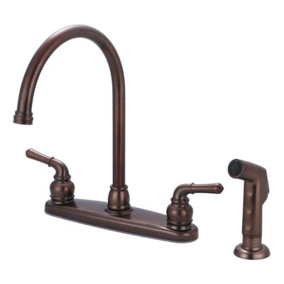 Olympia KITCHEN-8'' TWO LVR HDL GOOSENECK SPT W/SIDE SPRAY-ORB
