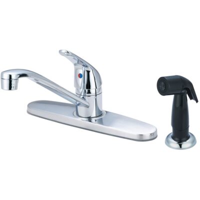 Olympia KITCHEN-8'' SINGLE METAL LVR HDL SWIVL SPT W/SIDE SPRAY-ORB