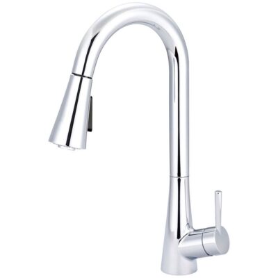 Olympia KITCHEN-1 OR 3 HOLE SINGLE LVR HDL GOOSENECK SPT W/PULL-DOWN SPRAY HEAD 3/8'' FLEX-MB