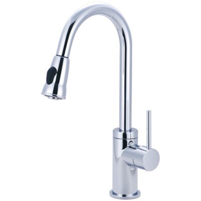 Pioneer Kit-Motegi 1 Or 3 Hole Single Lvr Hdl Gooseneck Spt W/Pull-Down Spray Head 3/8'' Flex-Cp