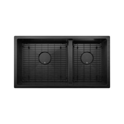 Prochef by Julien PROINOX H60 sink undermount, double L18X16X9 R12X16X9 PVD black with grid