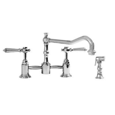 SIGMA Pillar Style Kitchen Faucet with Handspray ASCOT ANTIQUE BRASS .82