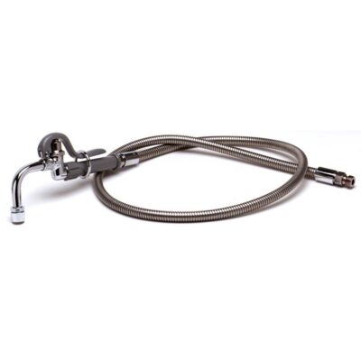 T&S Brass Pot & Glass Filler, 90 Degree Nozzle w/ Aerator, 68'' Flexible Stainless Steel Hose