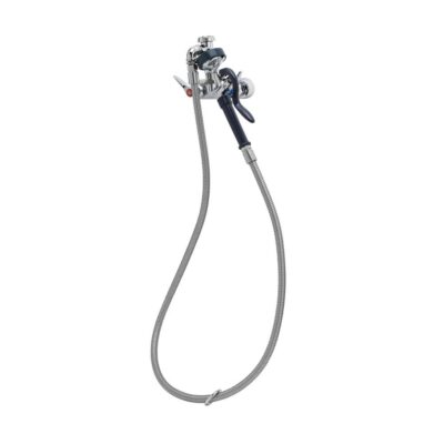 T&S Brass 4'' Wall Mount Faucet w/ B-0968, EB-0072-H Flex Hose w/ EB-0107 Spray Valve