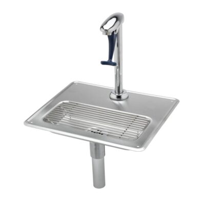 T&S Brass Water Station w/ 12'' Pedestal Glass Filler & Drip Pan Assembly