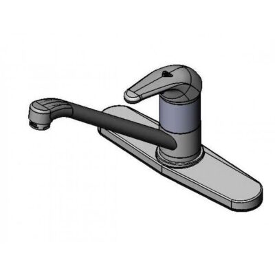 T&S Brass Single Lever, Sidespray w/ 7' Hose, 9'' Spout, Swivel Base, Flex Supplies, 10'' Deckplate