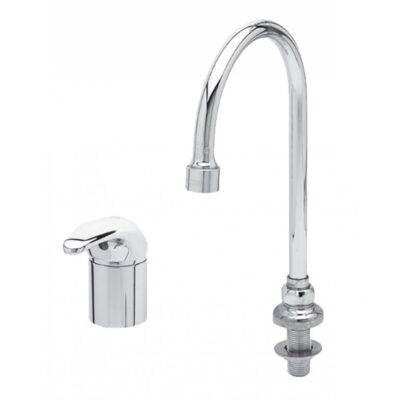 T&S Brass Single Lever Side Mount Control, Swivel/Rigid Gooseneck, Vandal Resistant Aerator